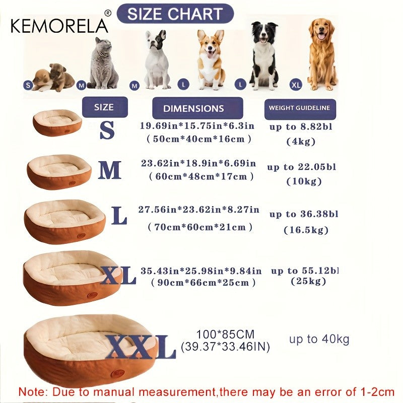 Cama oval de pelúcia para cães e gatos, almofada absorvente lavável para todas a