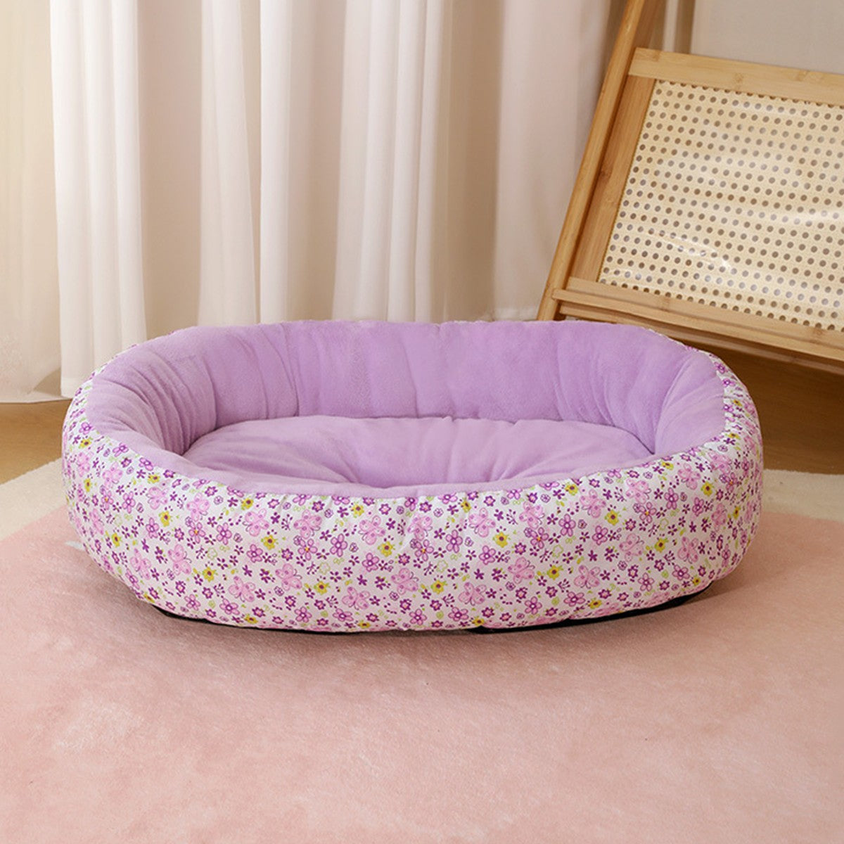 Cama floral para cães, toda a temporada, buldogue francês, chihuahua, cama macia