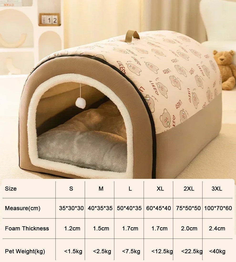 Cama Quente de Inverno para Cães, Removível, Ninho Aconchegante para Cães e Gato
