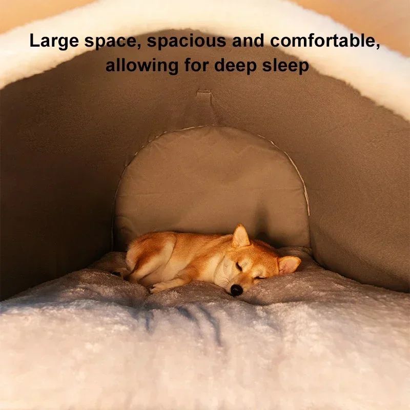 Cama Quente de Inverno para Cães, Removível, Ninho Aconchegante para Cães e Gato
