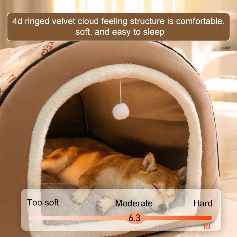 Cama Quente de Inverno para Cães, Removível, Ninho Aconchegante para Cães e Gato