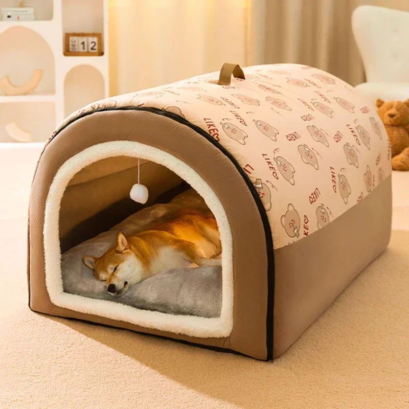 Cama Quente de Inverno para Cães, Removível, Ninho Aconchegante para Cães e Gato