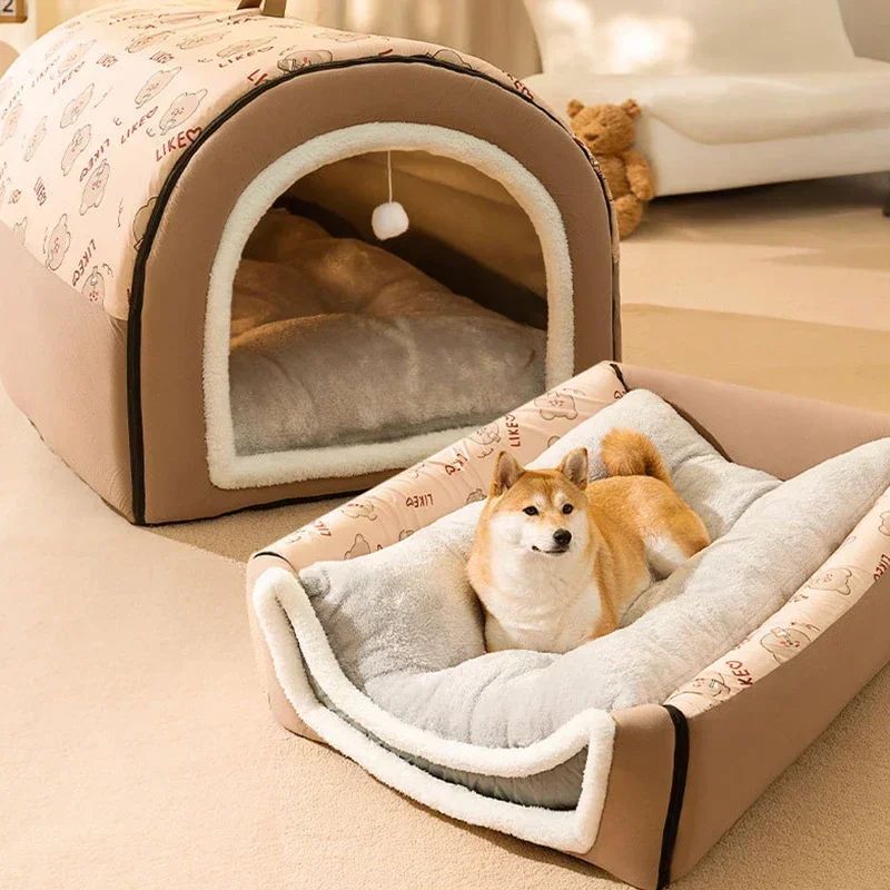 Cama Quente de Inverno para Cães, Removível, Ninho Aconchegante para Cães e Gato
