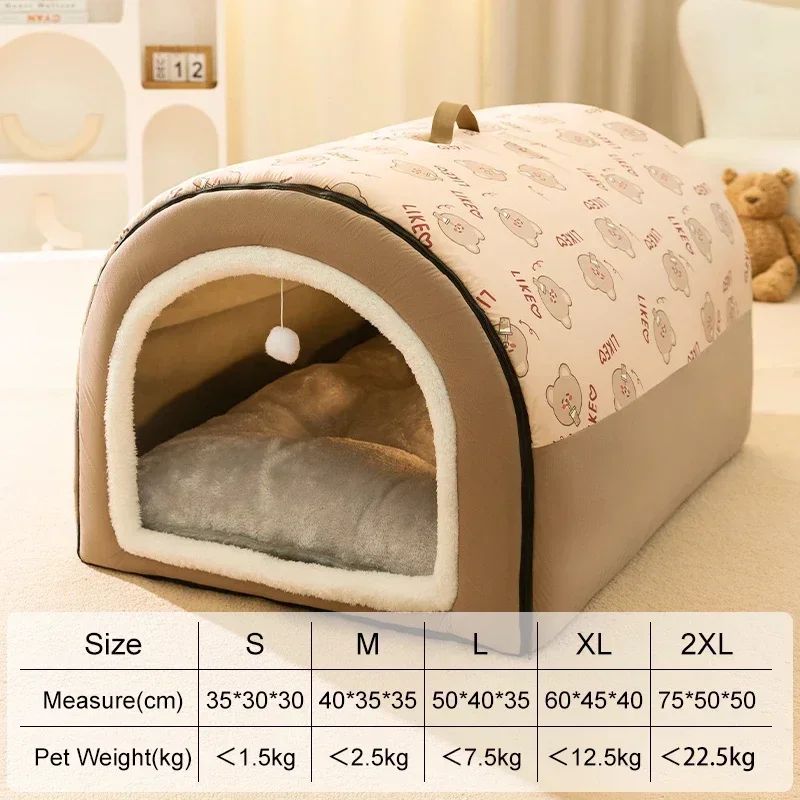 Cama Quente de Inverno para Cães, Removível, Ninho Aconchegante para Cães e Gato
