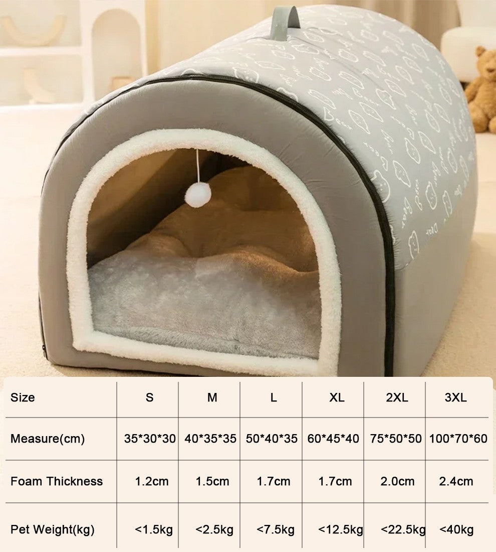 Cama Quente de Inverno para Cães, Removível, Ninho Aconchegante para Cães e Gato