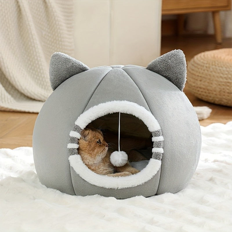 Cama Toca para Gatos com Colchão Macio para Sono Profundo, Produtos para Animais
