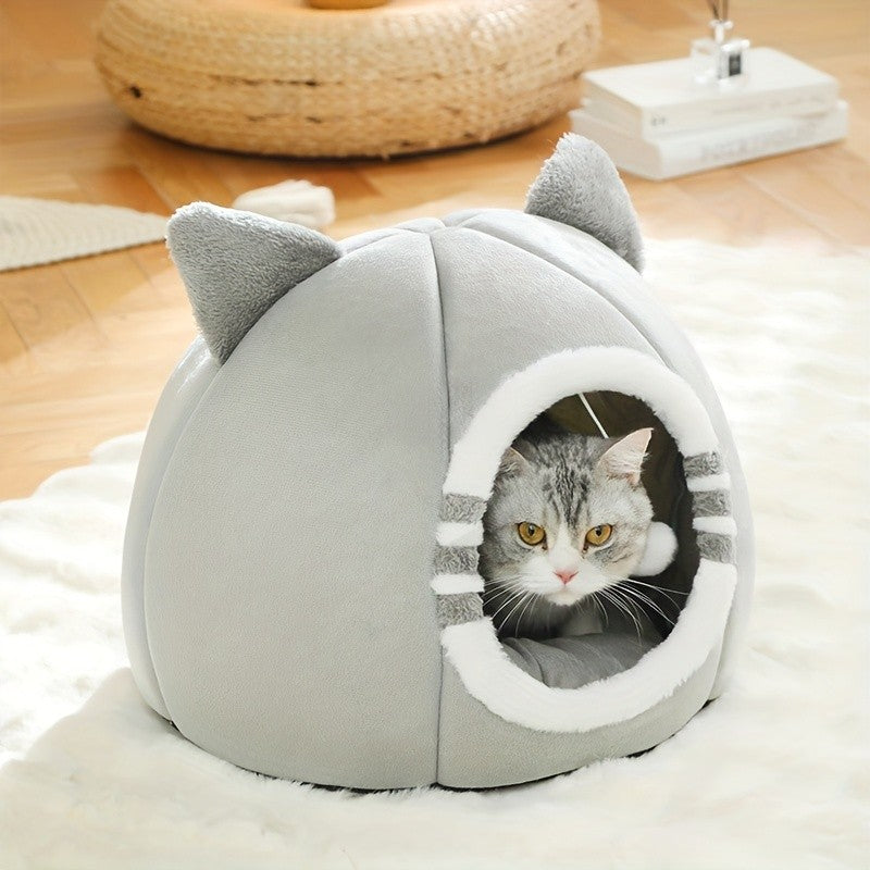 Cama Toca para Gatos com Colchão Macio para Sono Profundo, Produtos para Animais