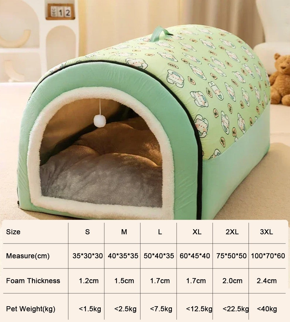 Cama Quente de Inverno para Cães, Removível, Ninho Aconchegante para Cães e Gato