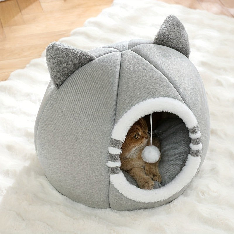 Cama Toca para Gatos com Colchão Macio para Sono Profundo, Produtos para Animais