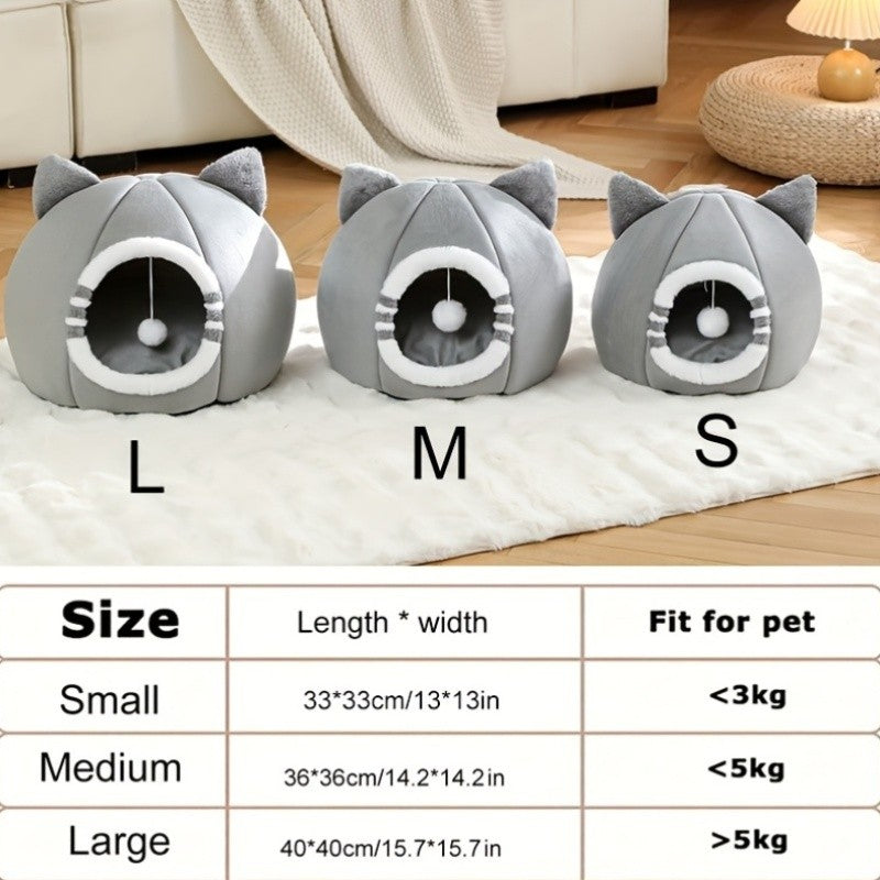 Cama Toca para Gatos com Colchão Macio para Sono Profundo, Produtos para Animais