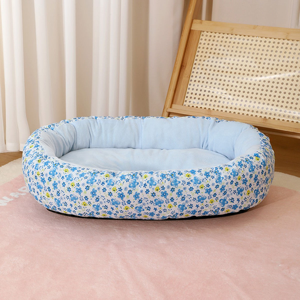 Cama floral para cães, toda a temporada, buldogue francês, chihuahua, cama macia